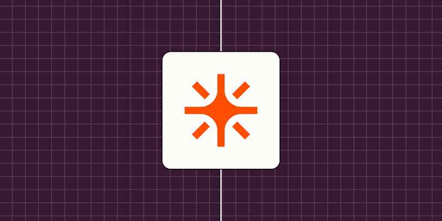 Starburst icon representing AI against a checkered purple background.