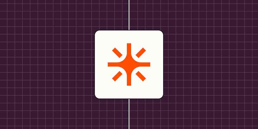 Starburst icon representing AI against a checkered purple background.
