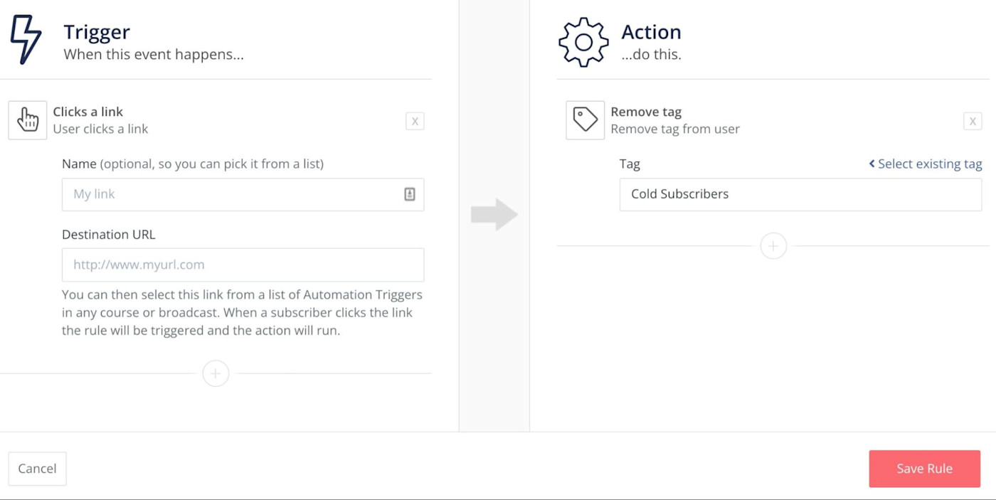 Setting up a rule to remove cold subscribers in ConvertKit