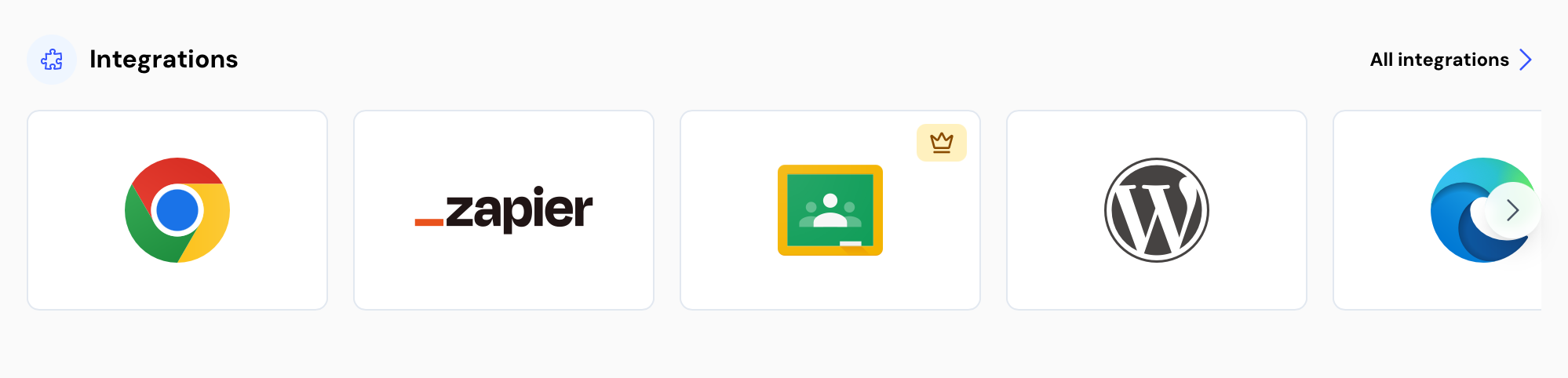 A series of clickable logos for Winston AI integrations.