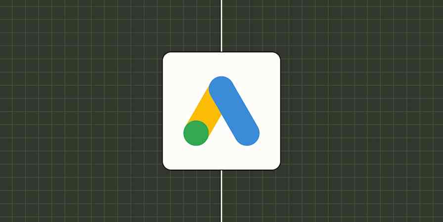 A hero image for Google Ads app tips with the Google Ads logo on a blue background