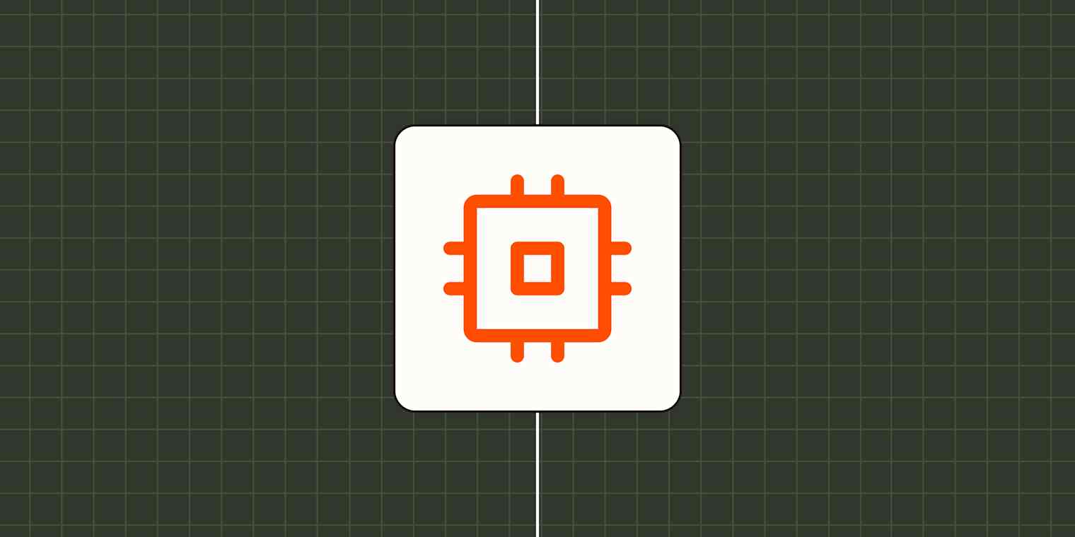 Stylized square representing AI transformation against a dark green checkered background.