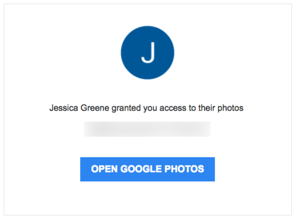 Google Photos invitation email