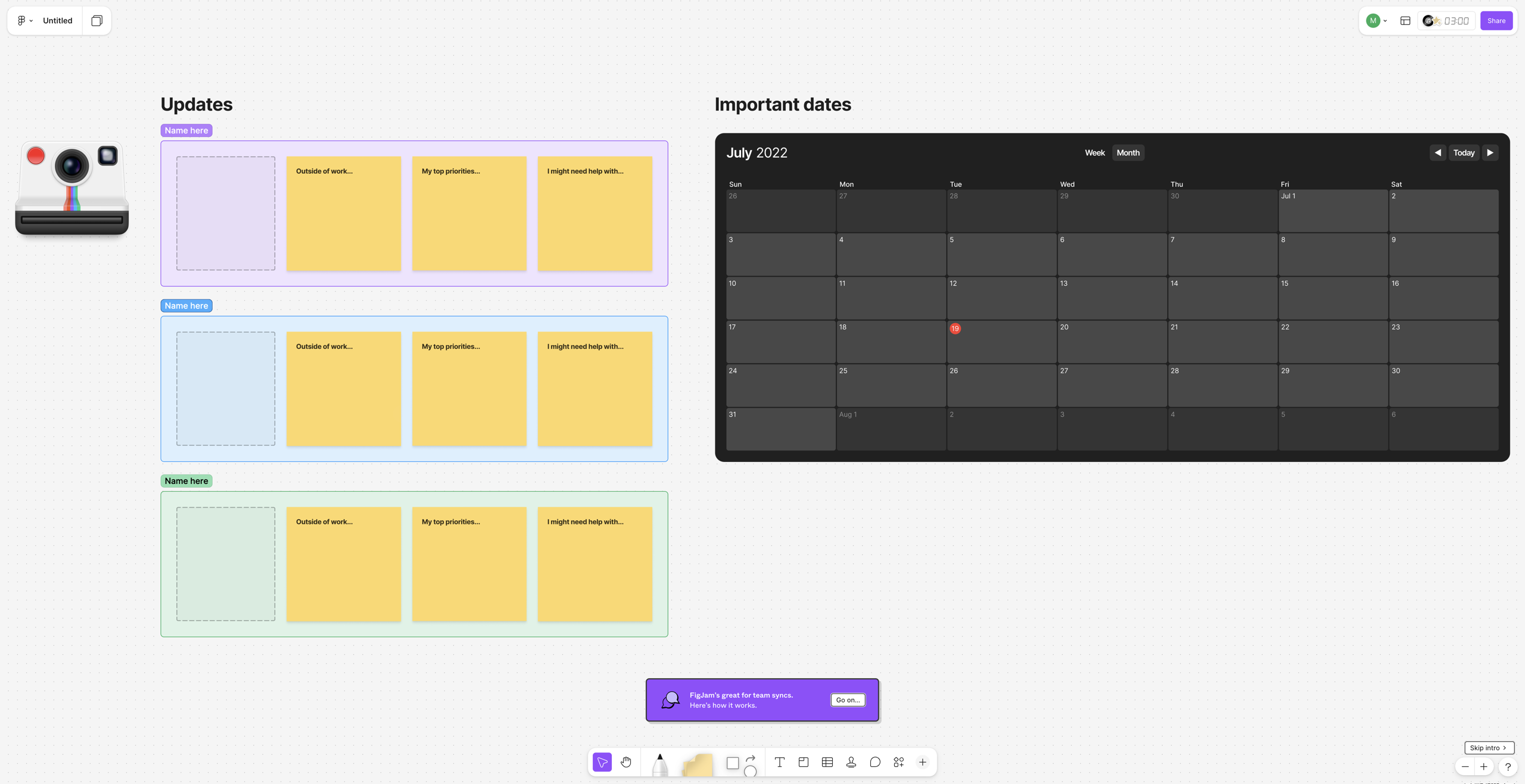 FigJam, our pick for the best process mapping software for designers.