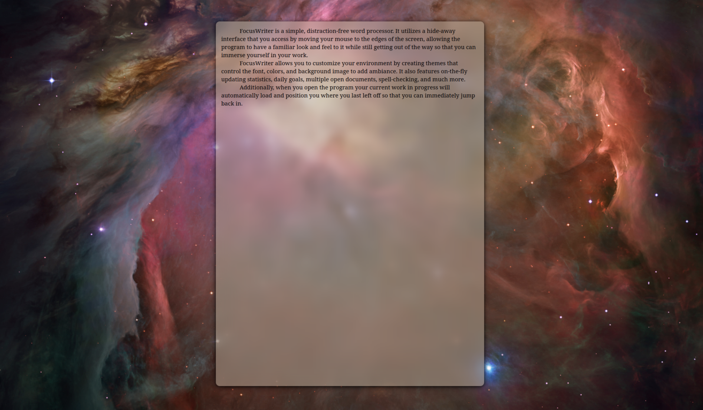 FocusWriter, our pick for the best free writing software for focusing