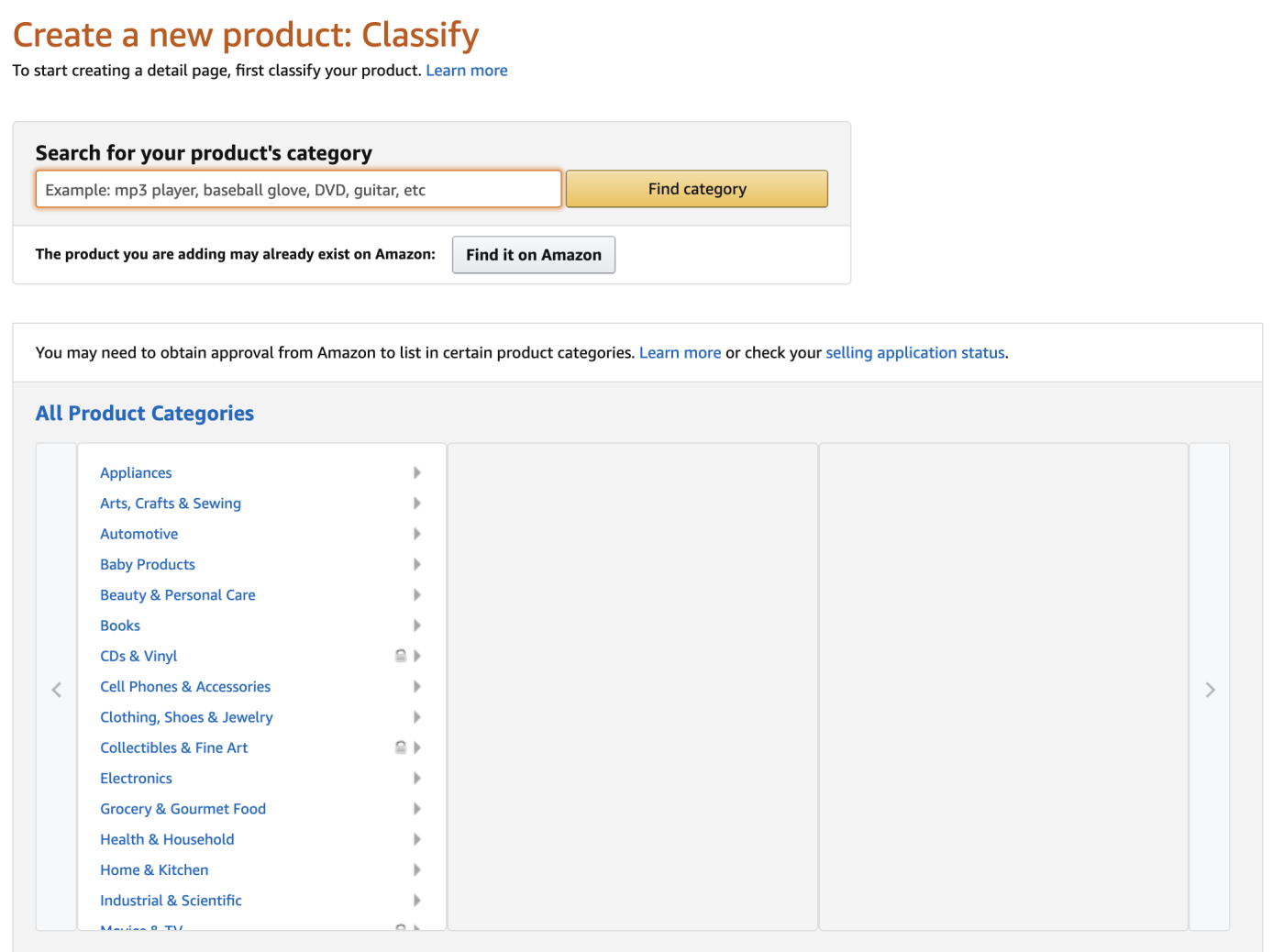 Classifying your item on Amazon Seller Central