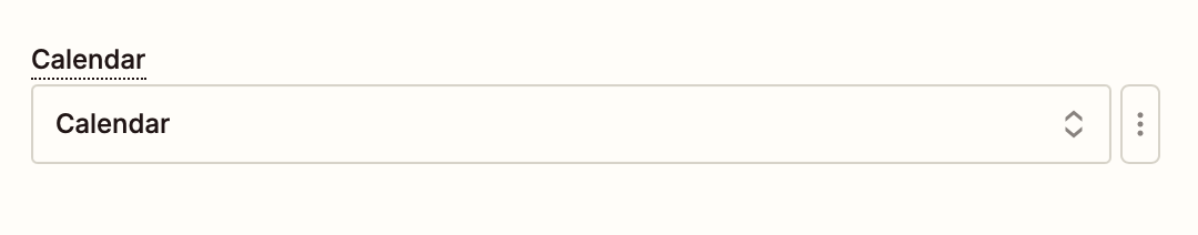 Screenshot of calendar inside Zap