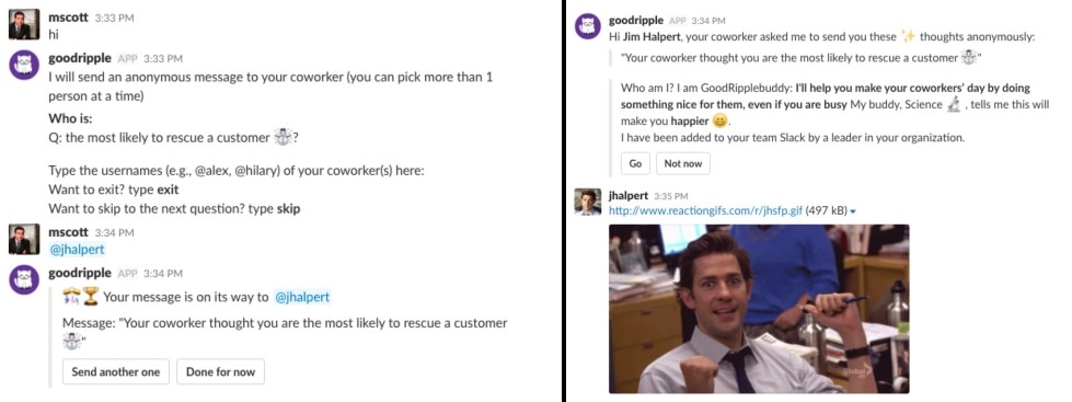 GoodRipple Slack app screenshot