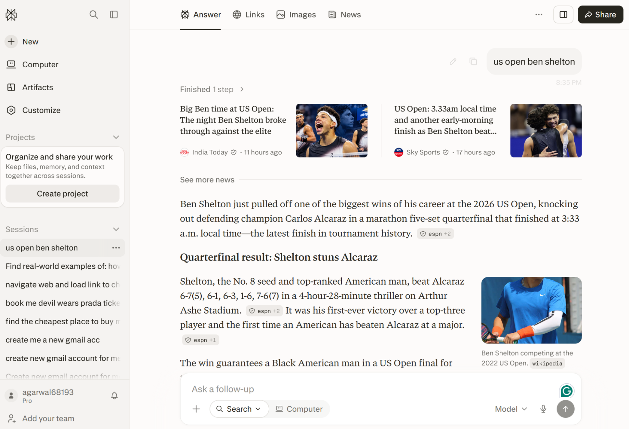 Perplexity, our pick for the best AI search engine overall