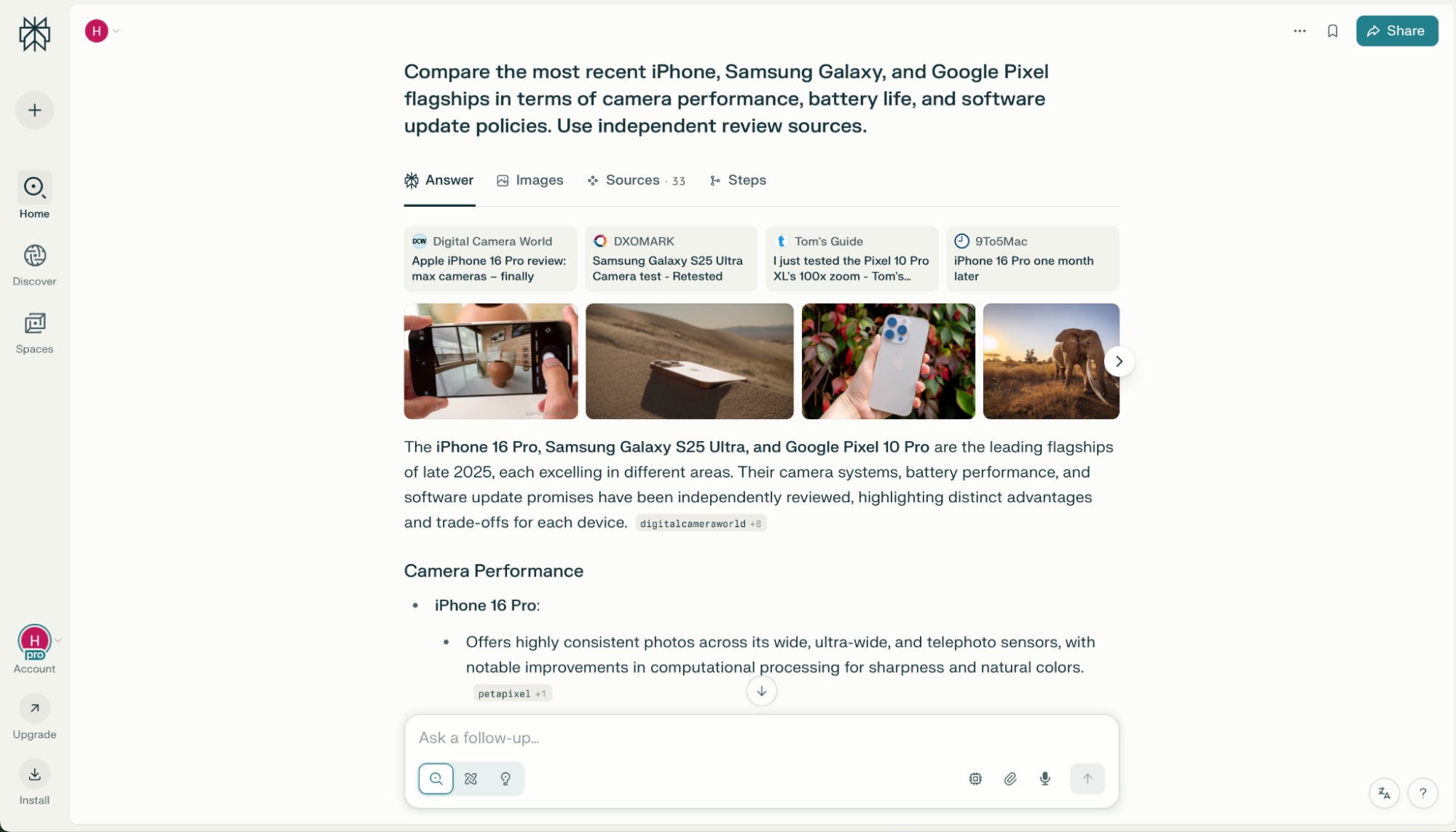 Perplexity, our pick for the best AI search engine overall