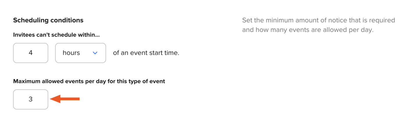 How to add a maximum number of allowed events per day for a given event in Calendly.