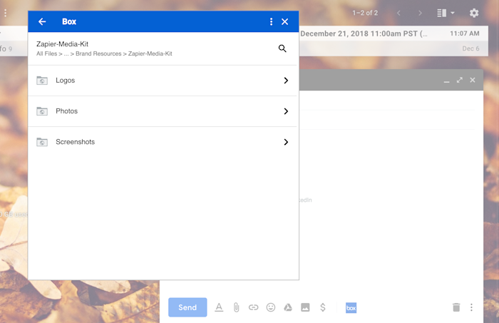 Add to sharing menu extensions for gmail email