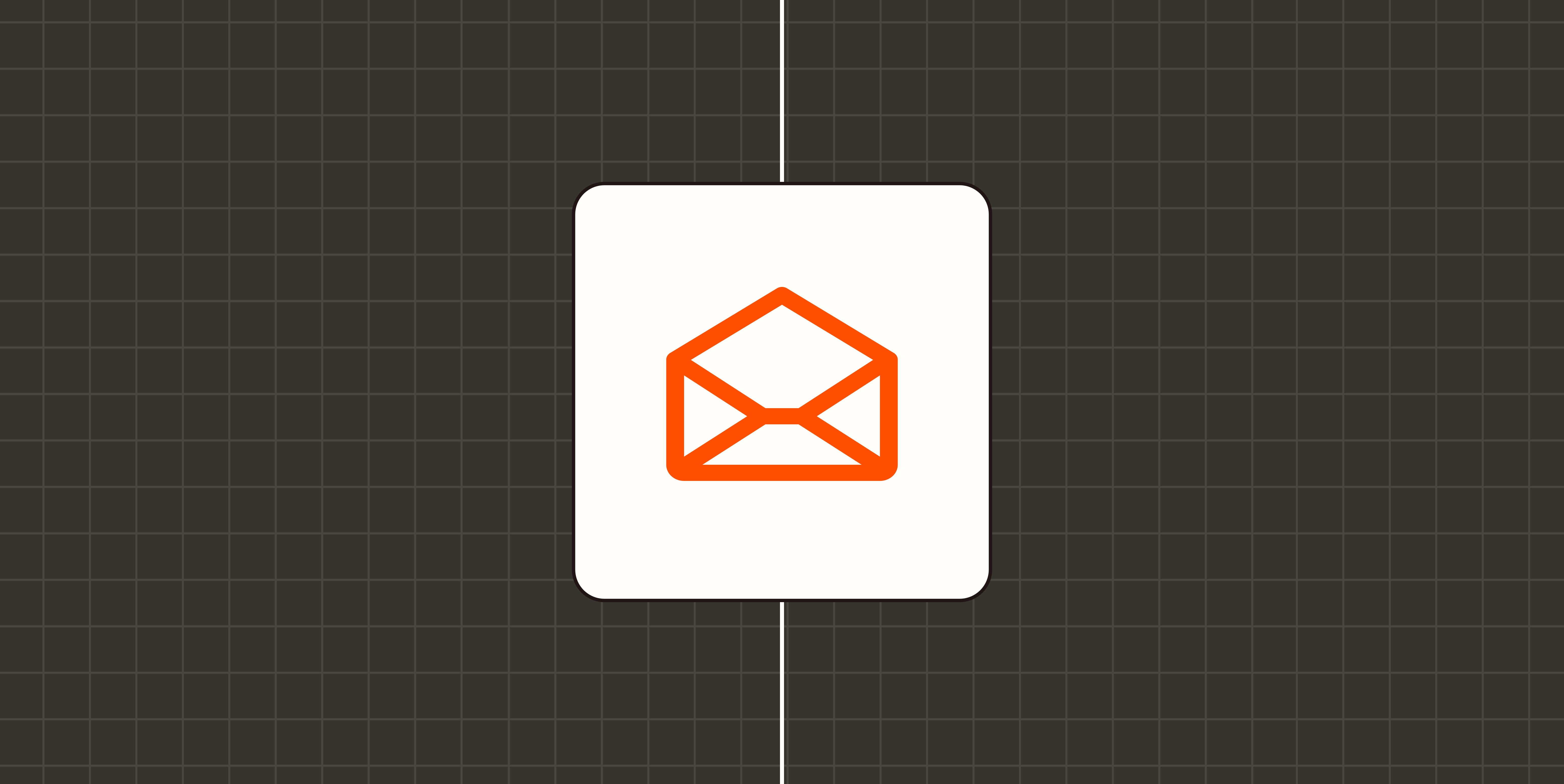 A hero image with an icon representing email