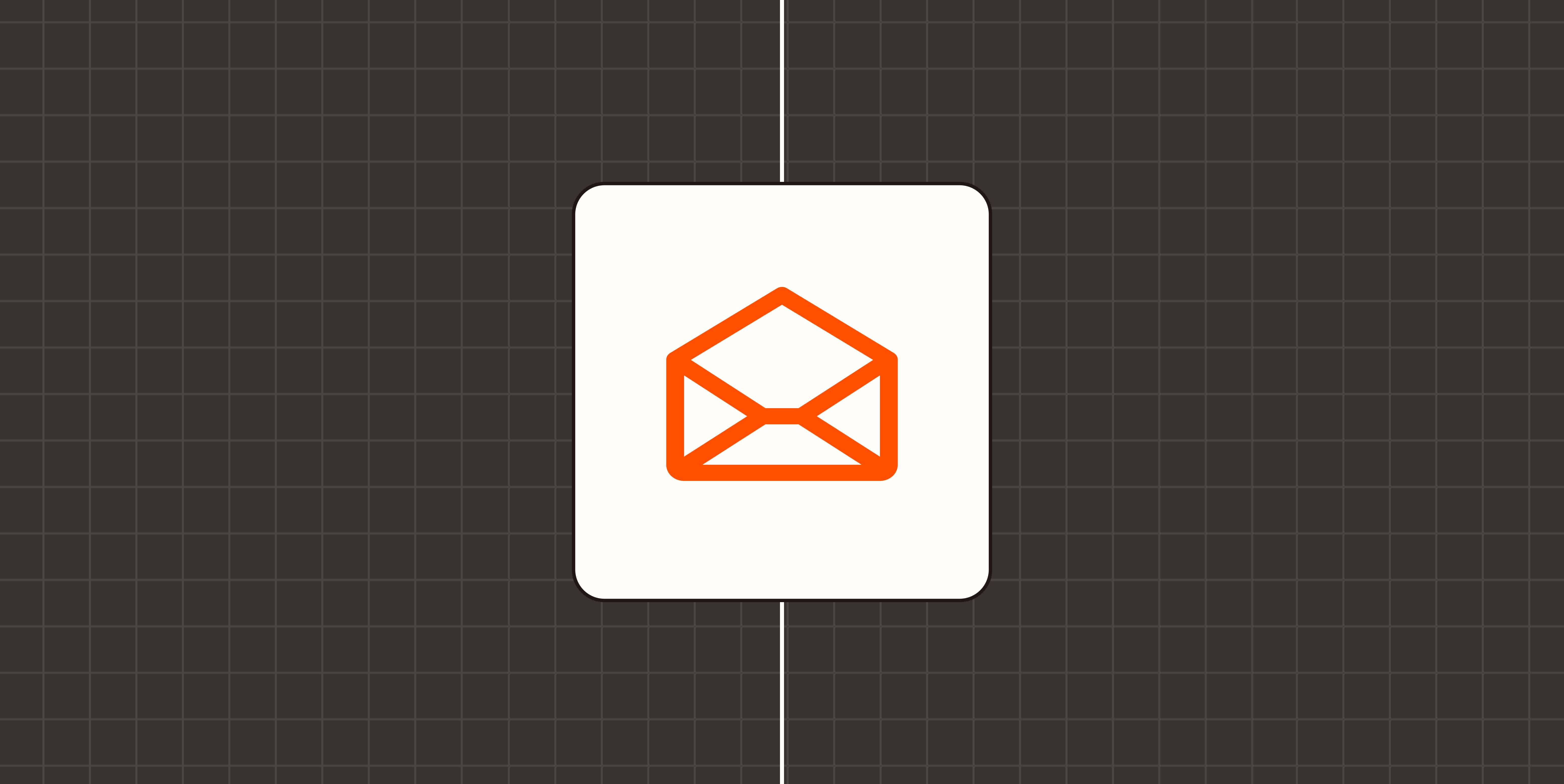 A hero image with an icon representing email