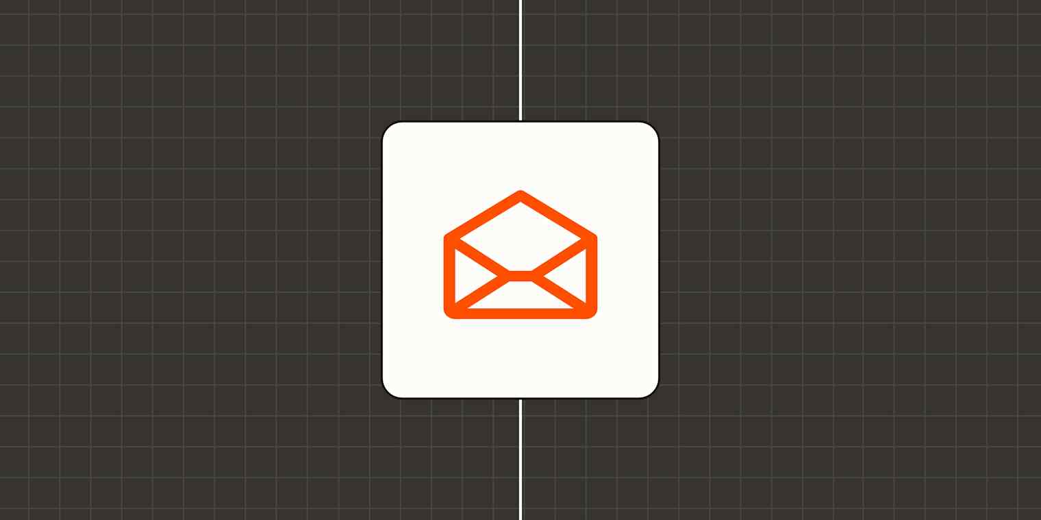 A hero image with an icon representing email