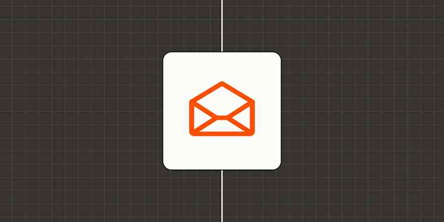 A hero image with an icon representing email