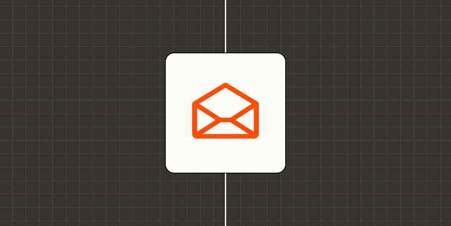 A hero image with an icon representing email
