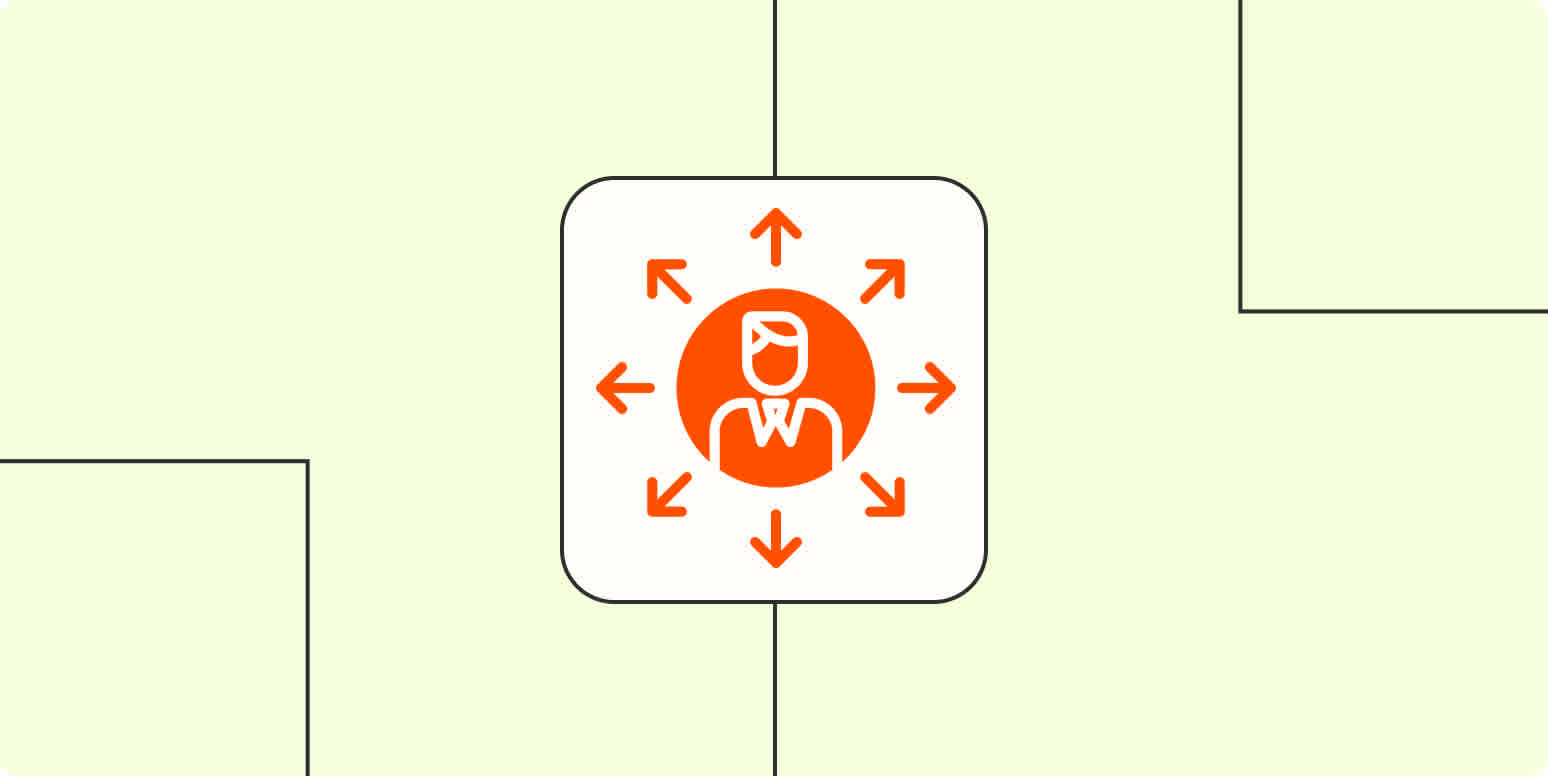 Hero image with a person with arrows all around them (skills)