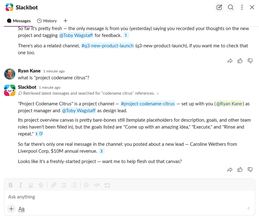 Slack's AI-powered search