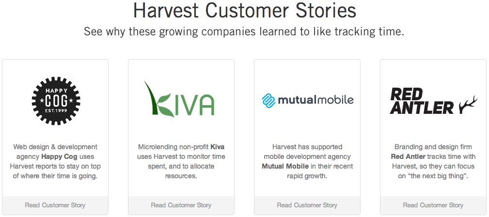 Harvest app case studies