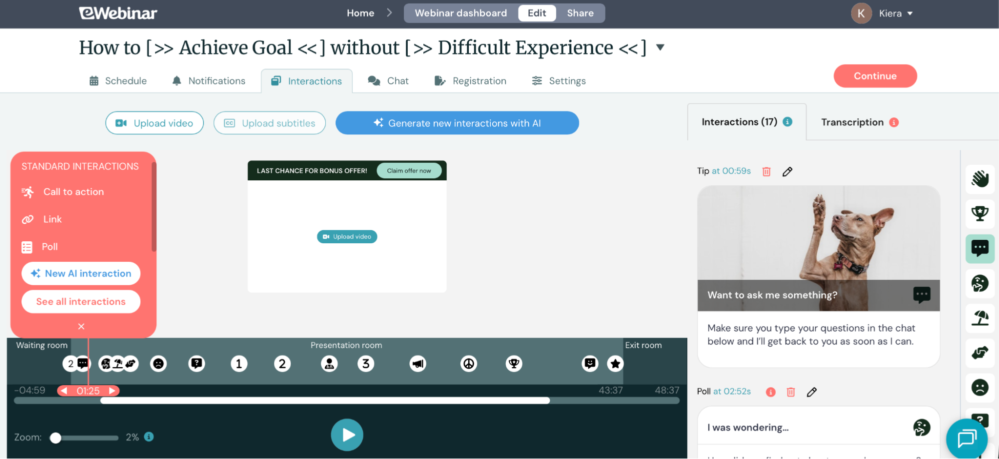 eWebinar, our pick for the best webinar software for automated pre-recorded webinars