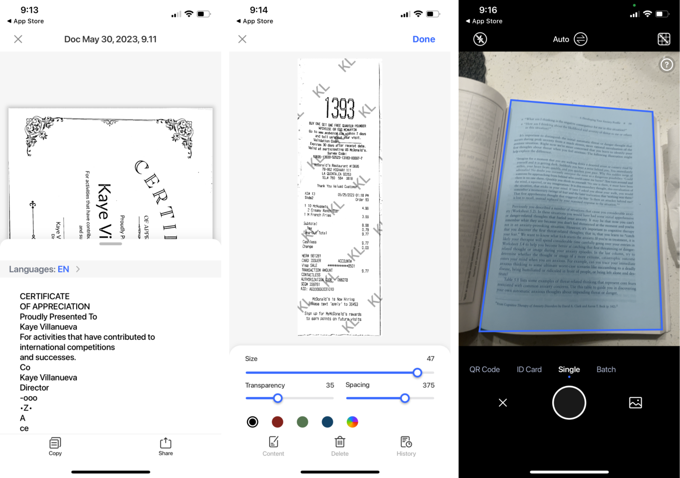 Tiny Scanner, our pick for the best mobile scanning app for accuracy