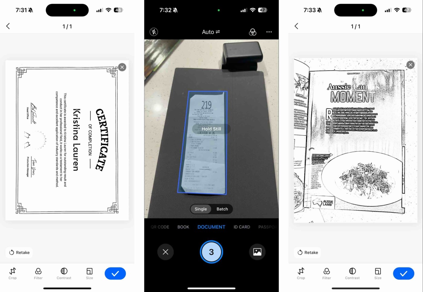 Tiny Scanner, our pick for the best mobile scanning app for accuracy