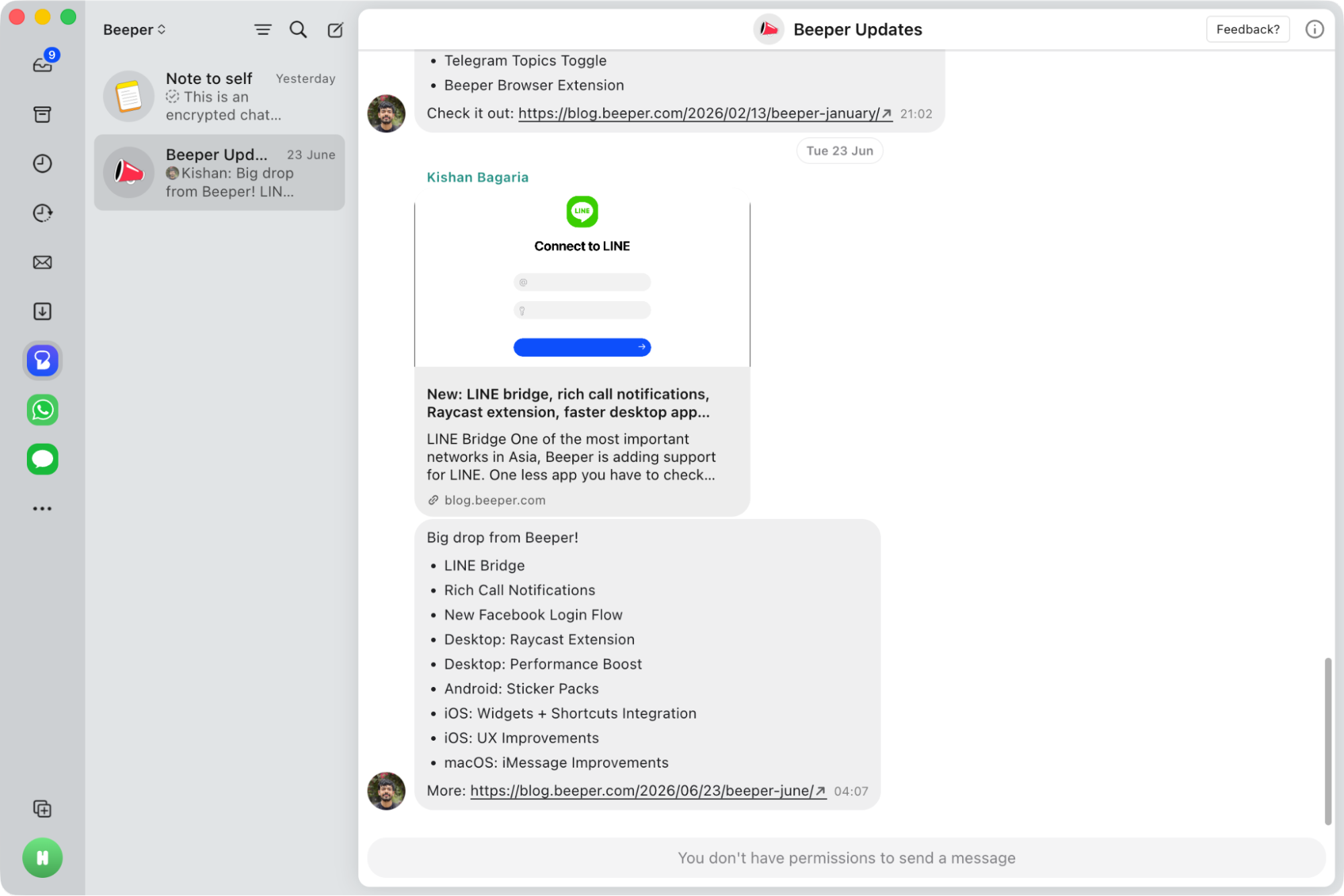 Beeper, our pick for the best productivity app for all-in-one messaging.