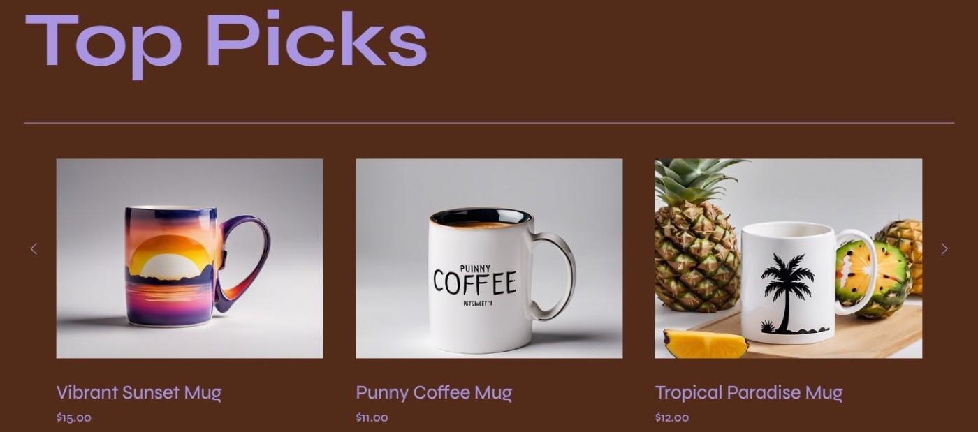 Products on a Wix site