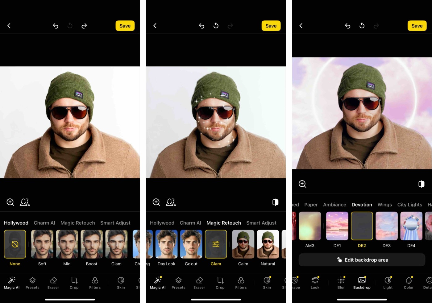 Lensa, our pick for the best mobile AI photo editor