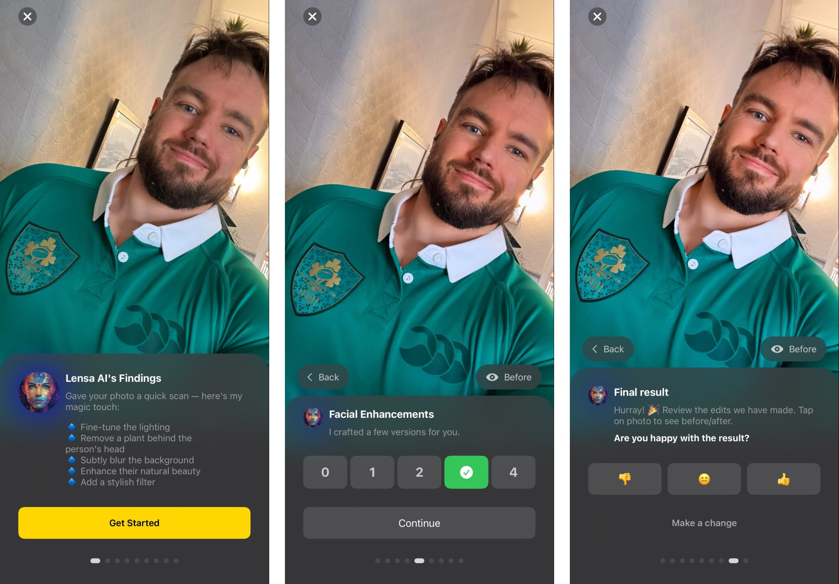Lensa, our pick for the best mobile AI photo editor