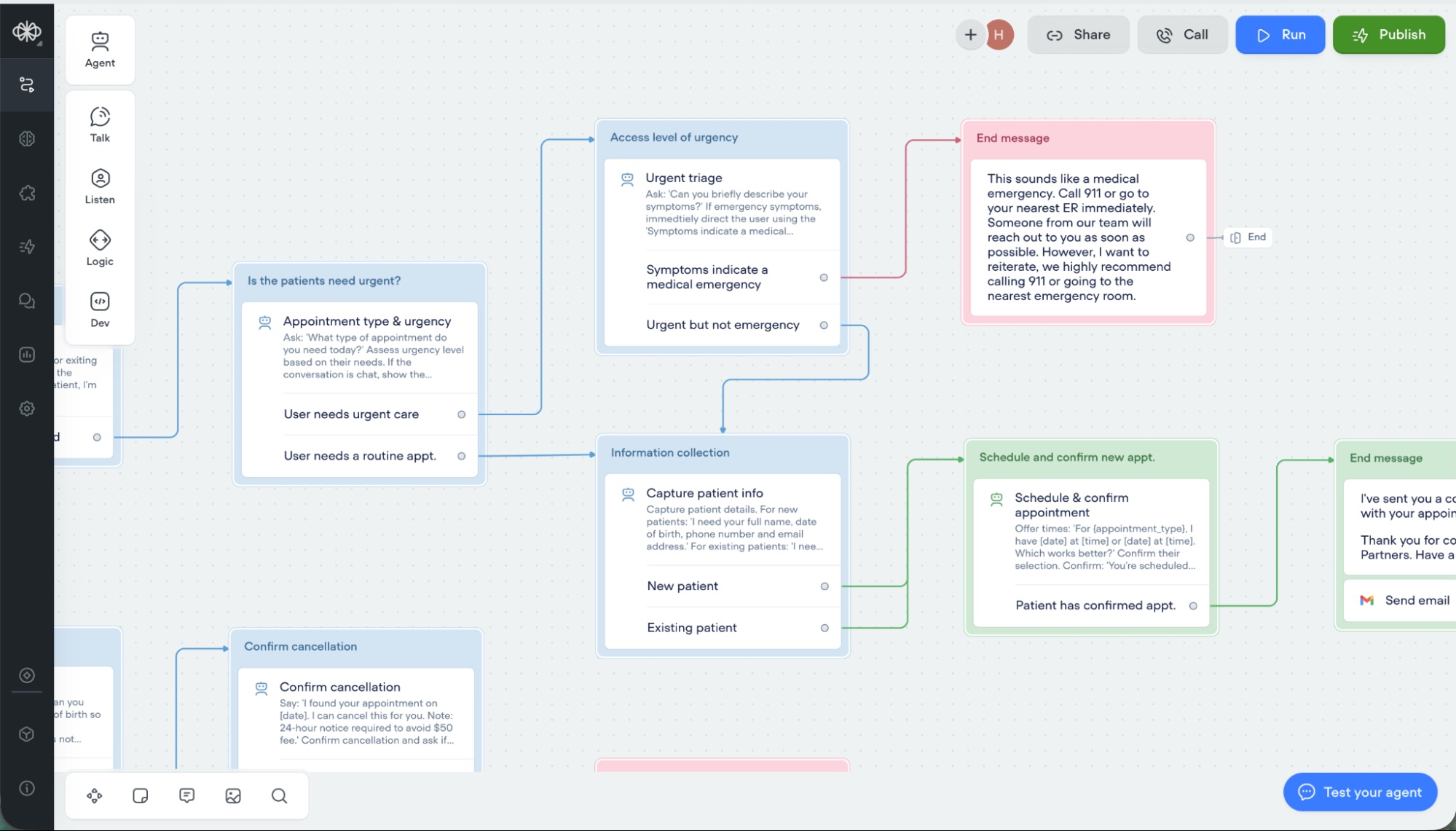 Voiceflow, our pick for the best AI agent builder for voice agents