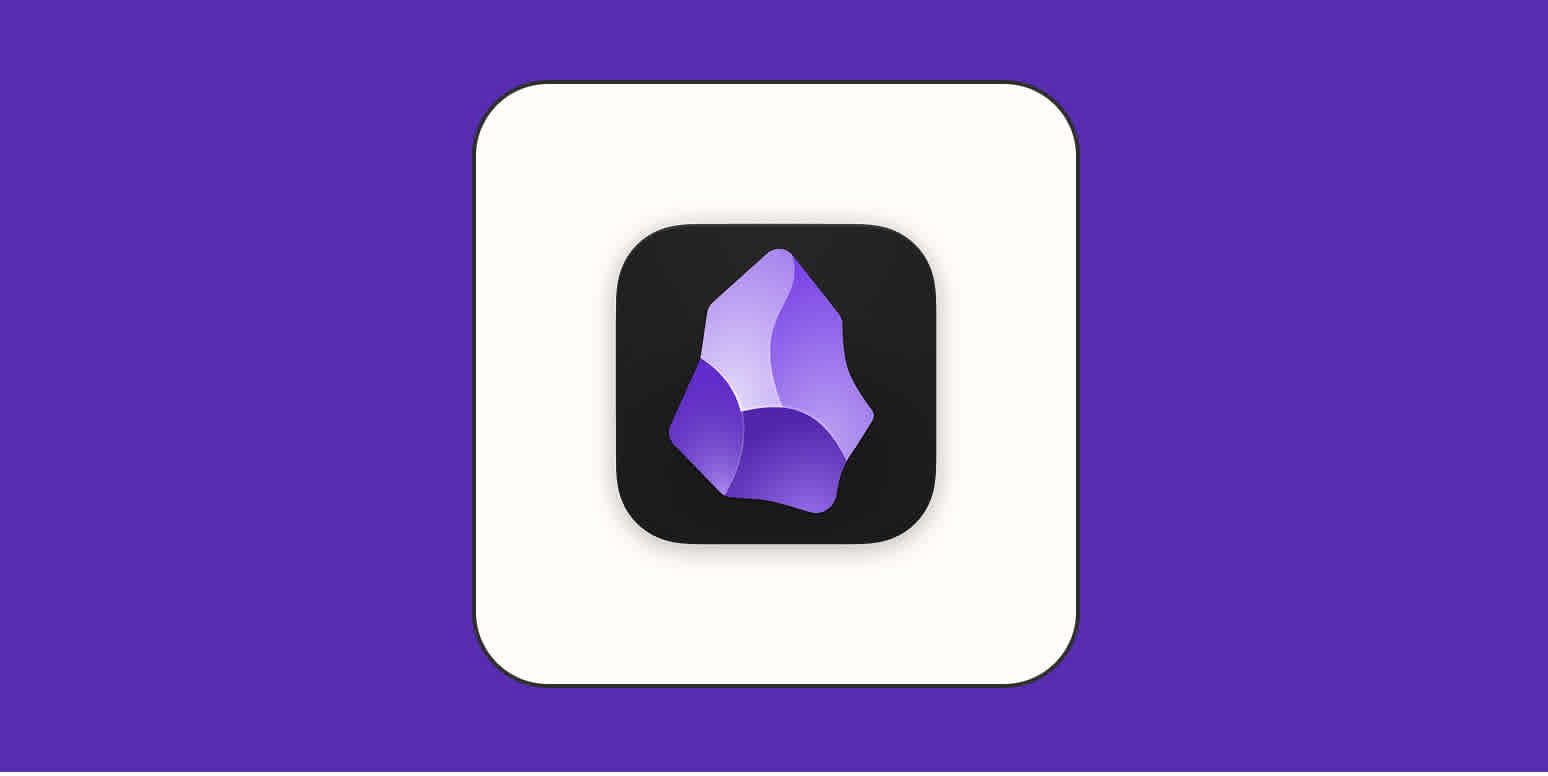 Hero image with the Obsidian app logo