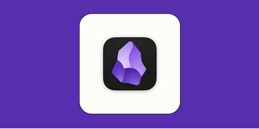 Hero image with the Obsidian app logo