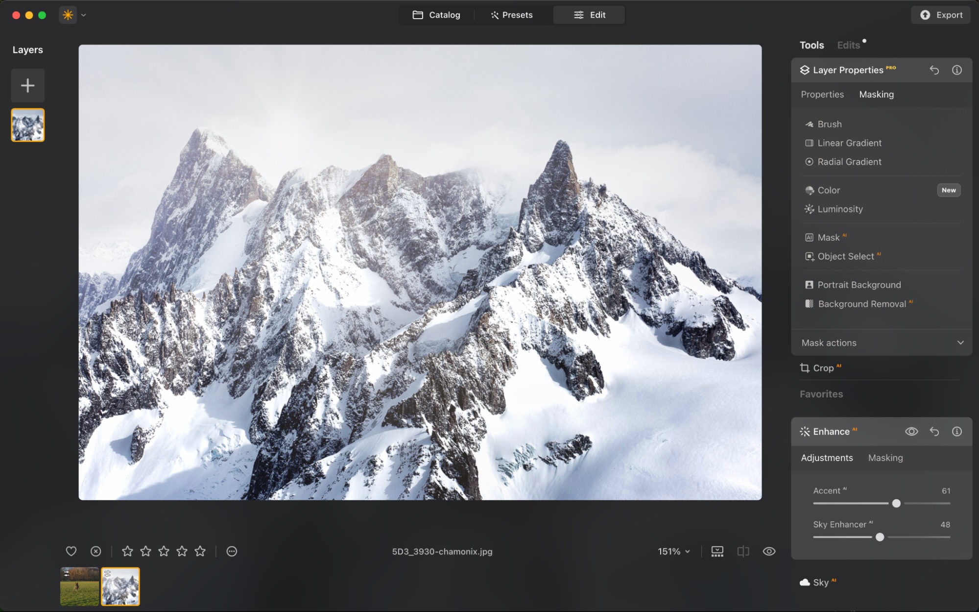 Luminar Neo, our pick for the best AI photo editor for being truly AI-powered
