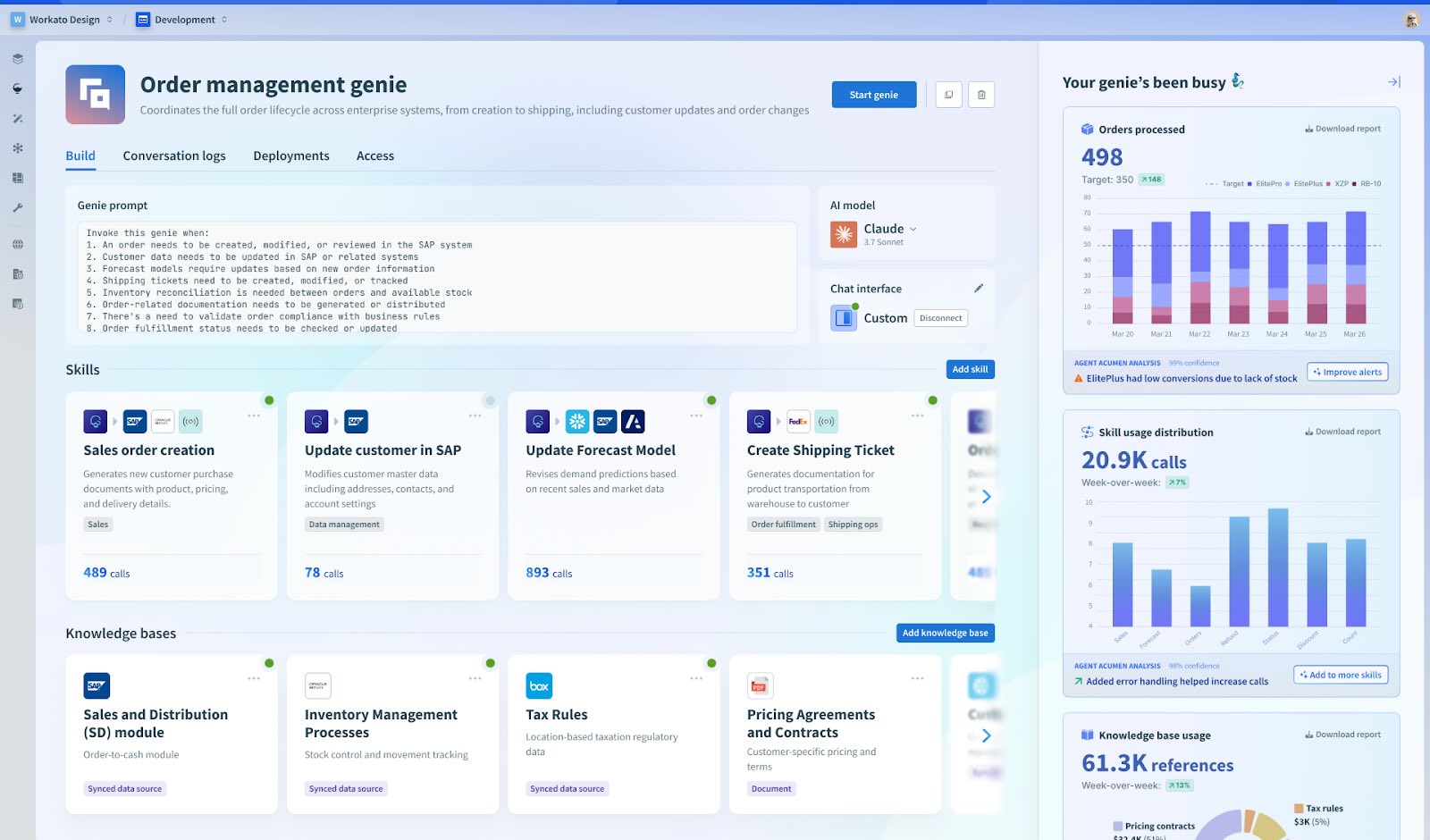 Building an AI agent on Workato