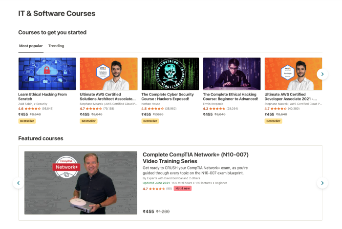 Popular IT & Software courses on Udemy