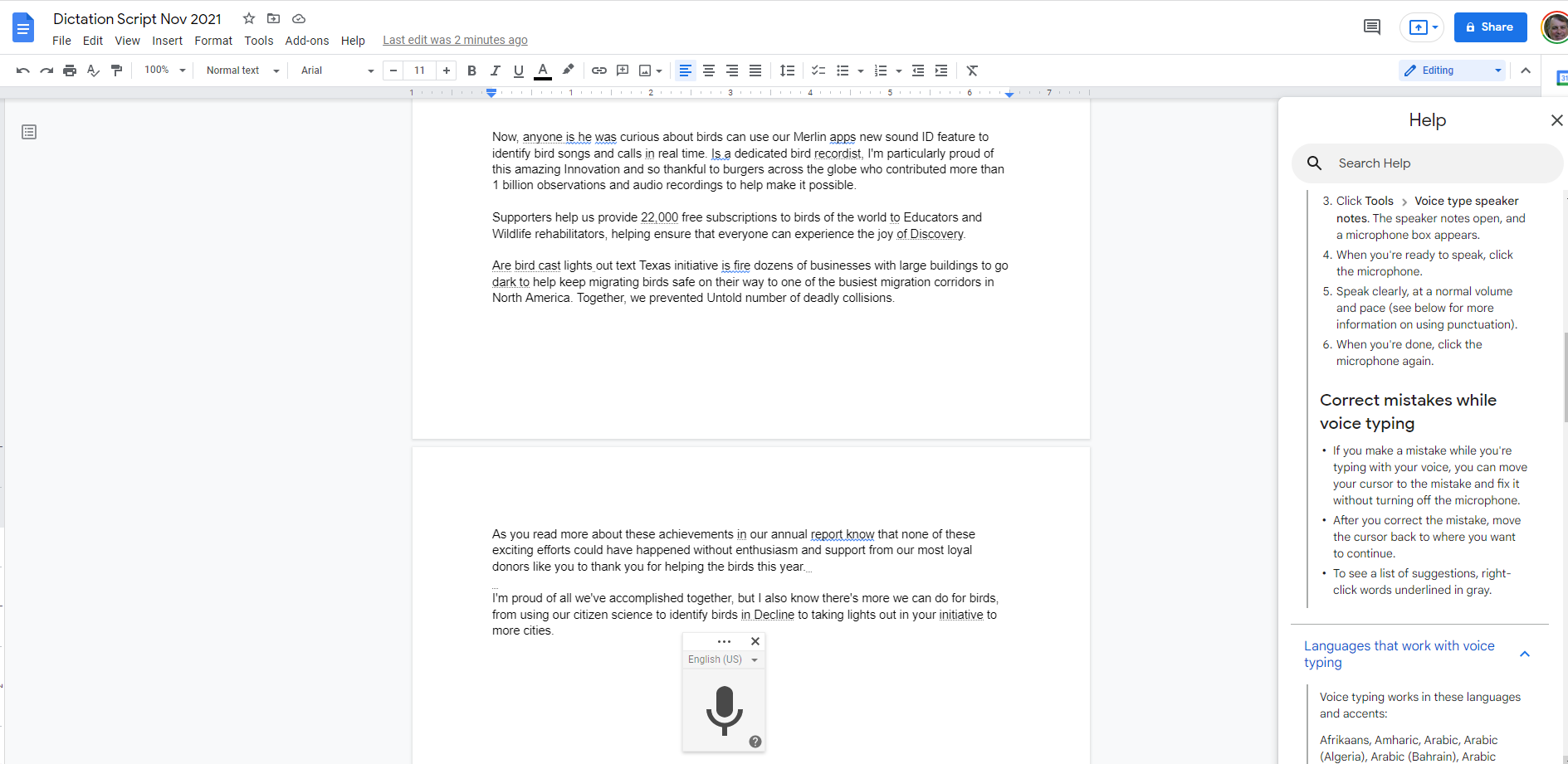 dictation software free google chrome