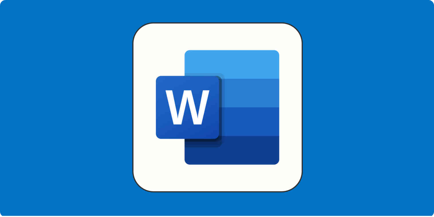 Hero image with the Microsoft Word logo