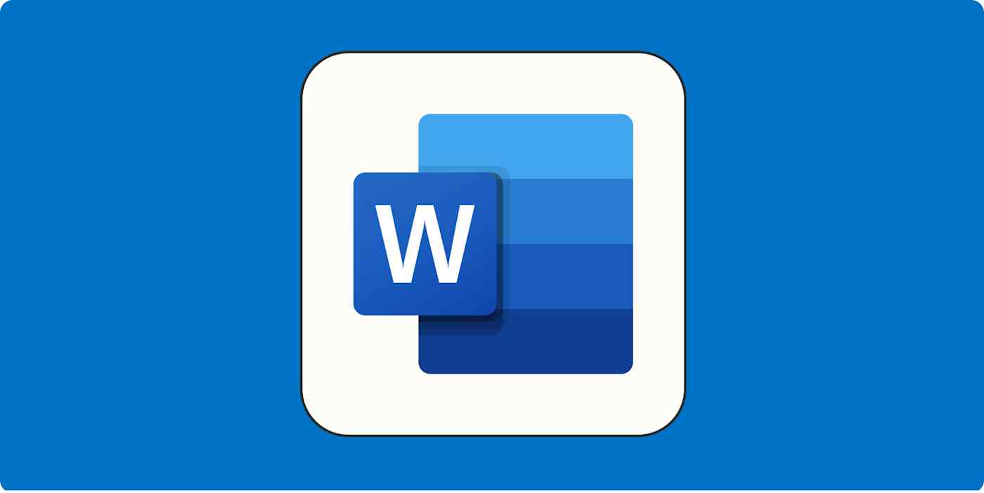 Hero image with the Microsoft Word logo