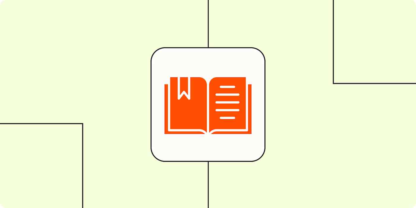 An icon of an open book with a bookmark on a light yellow background.