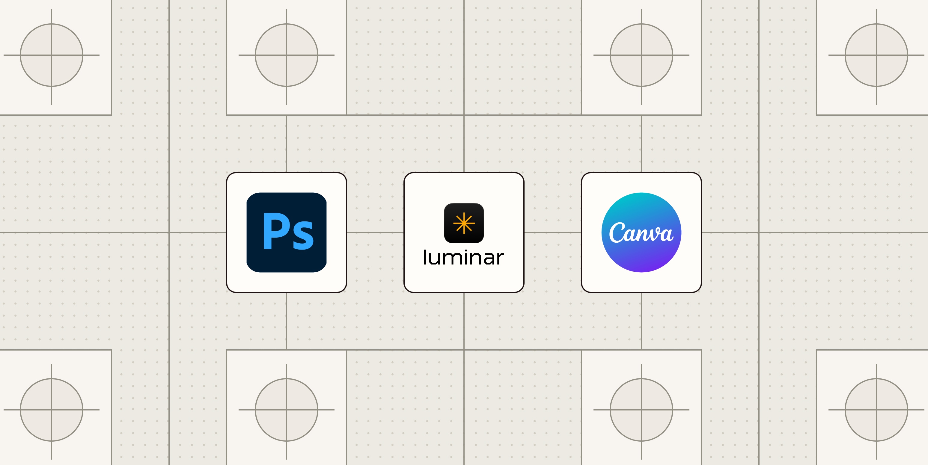 Hero image with the logos of the best AI photo editors