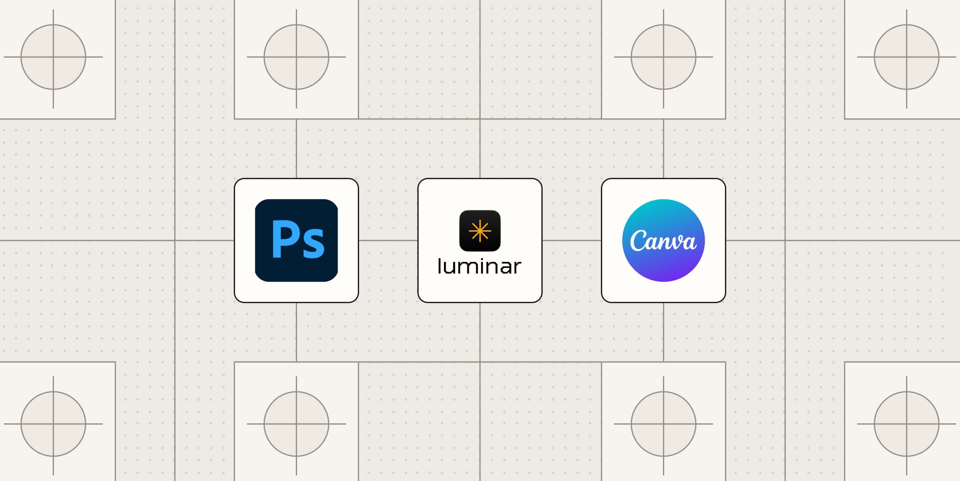 Hero image with the logos of the best AI photo editors