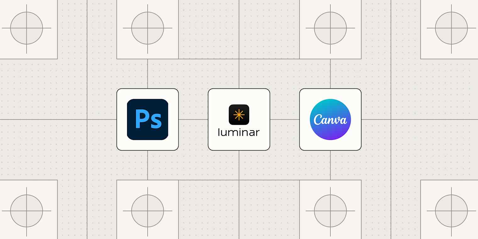Hero image with the logos of the best AI photo editors