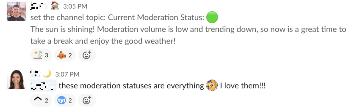 An AI-created Slack message with a status about the Zapier Community