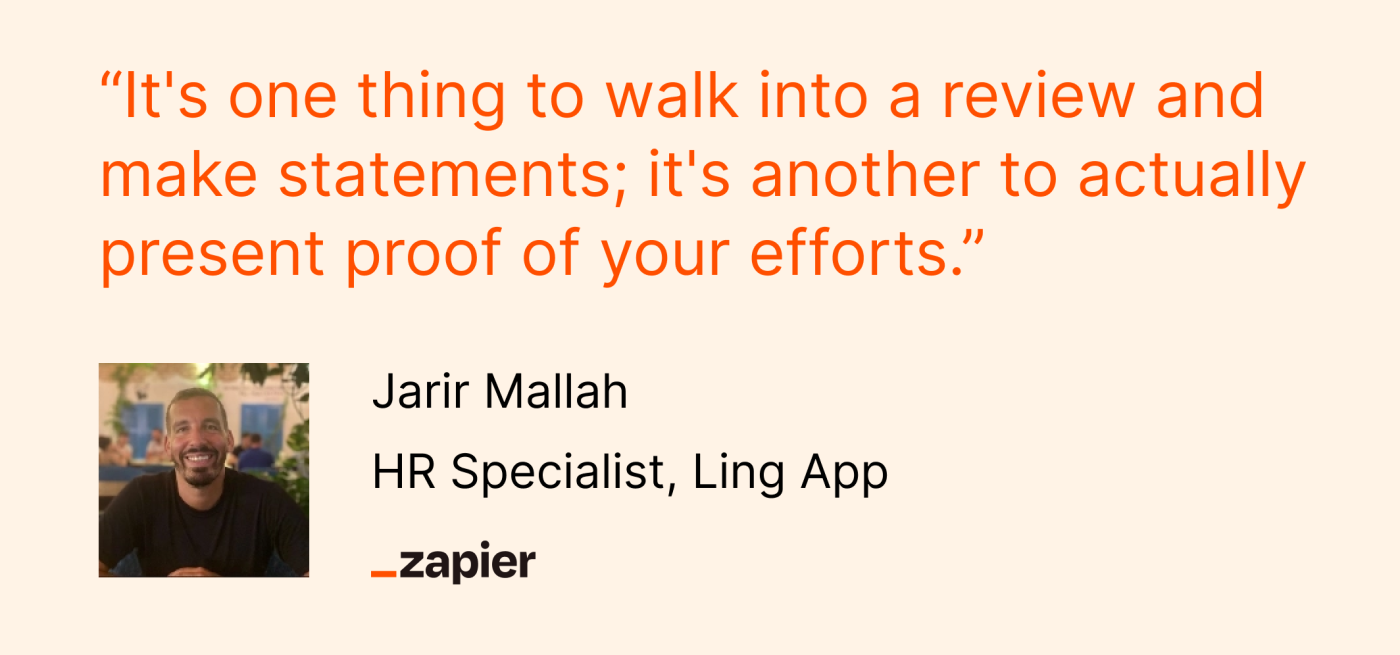Jarir Mallah's quote about performance reviews