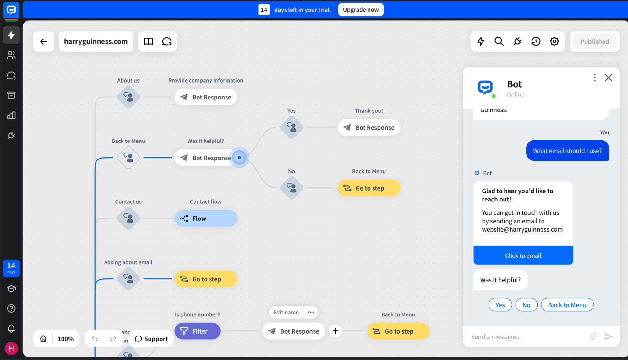 ChatBot, our pick for the best chatbot builder for quickly building a chatbot