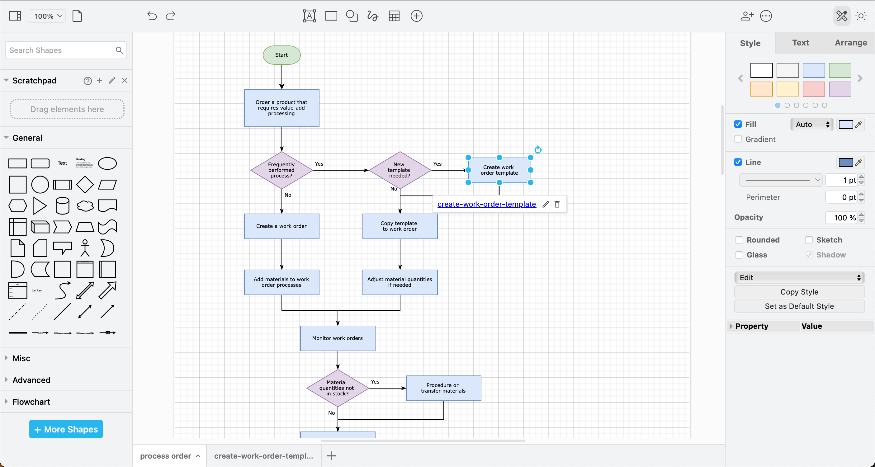 draw.io, our pick for the best process mapping software for free, offline use.