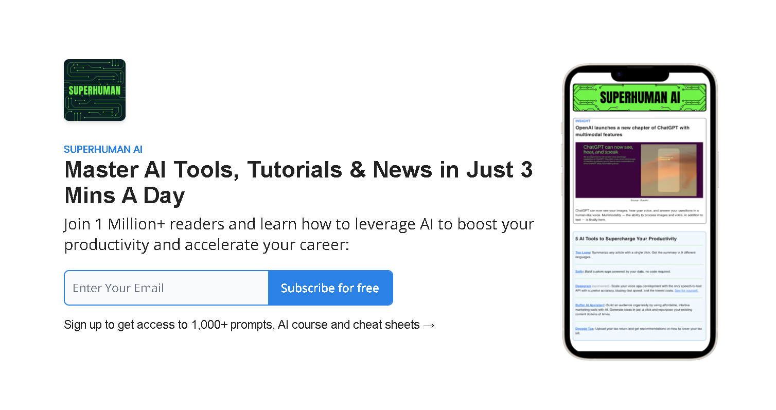 Superhuman, our pick for quick AI news in 3 minutes a day
