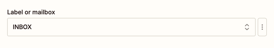 Selecting a Gmail label from a list of available labels